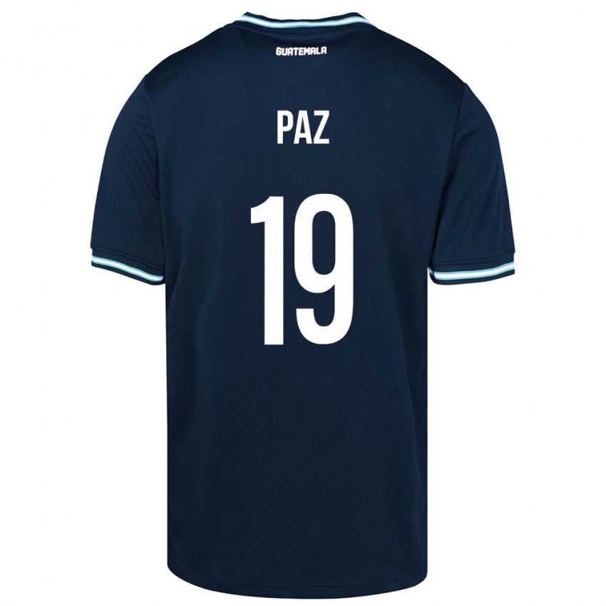 Mænd Guatemala Vidal Paz #19 Blå Udebane Spillertrøjer 24-26 Trøje T-Shirt