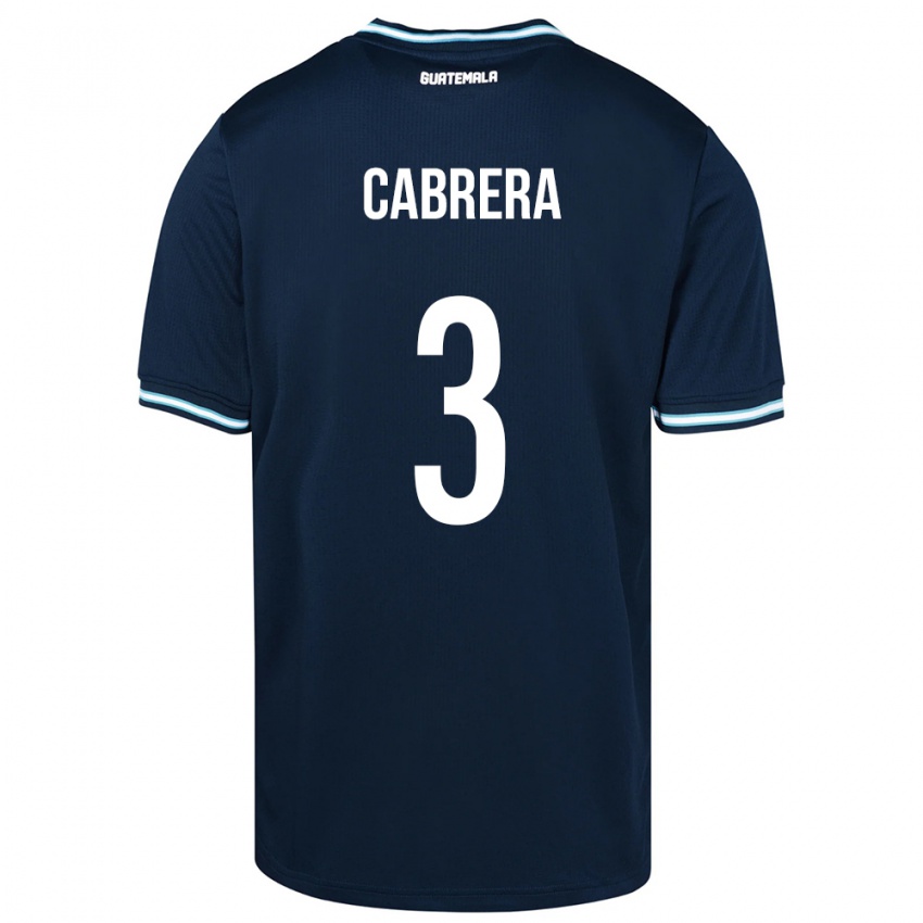 Mænd Guatemala Gabriel Cabrera #3 Blå Udebane Spillertrøjer 24-26 Trøje T-Shirt