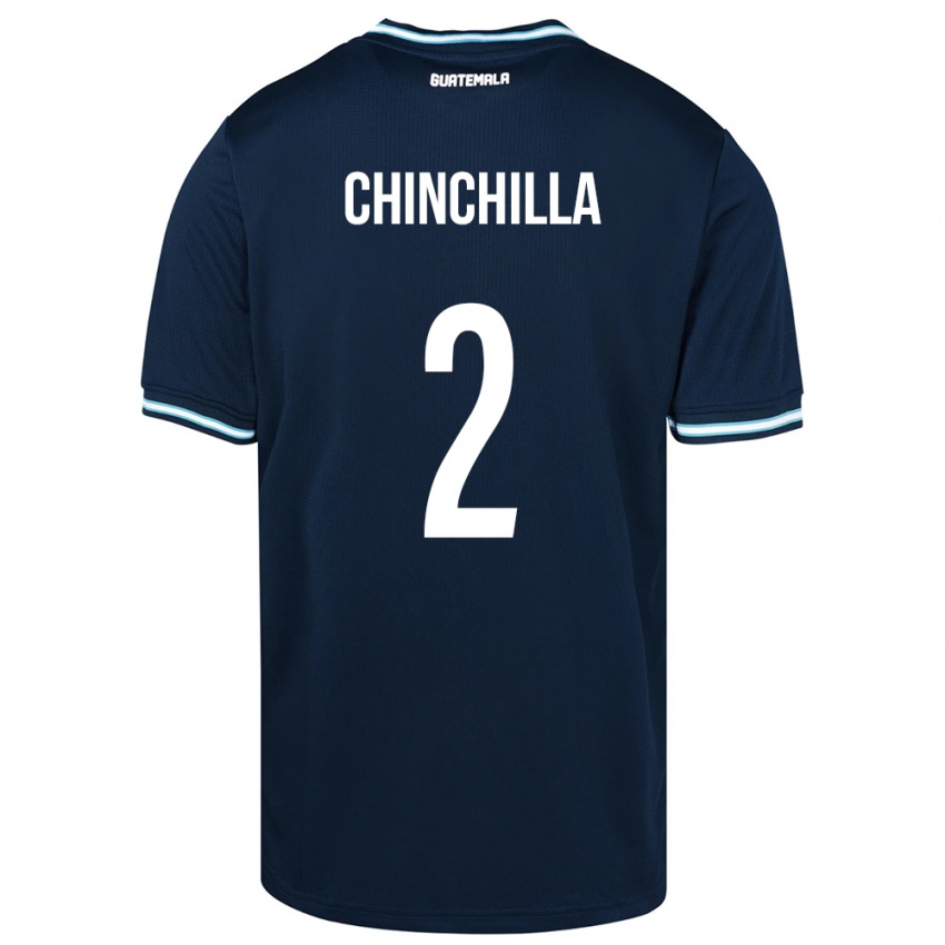 Mænd Guatemala Nicolás Chinchilla #2 Blå Udebane Spillertrøjer 24-26 Trøje T-Shirt