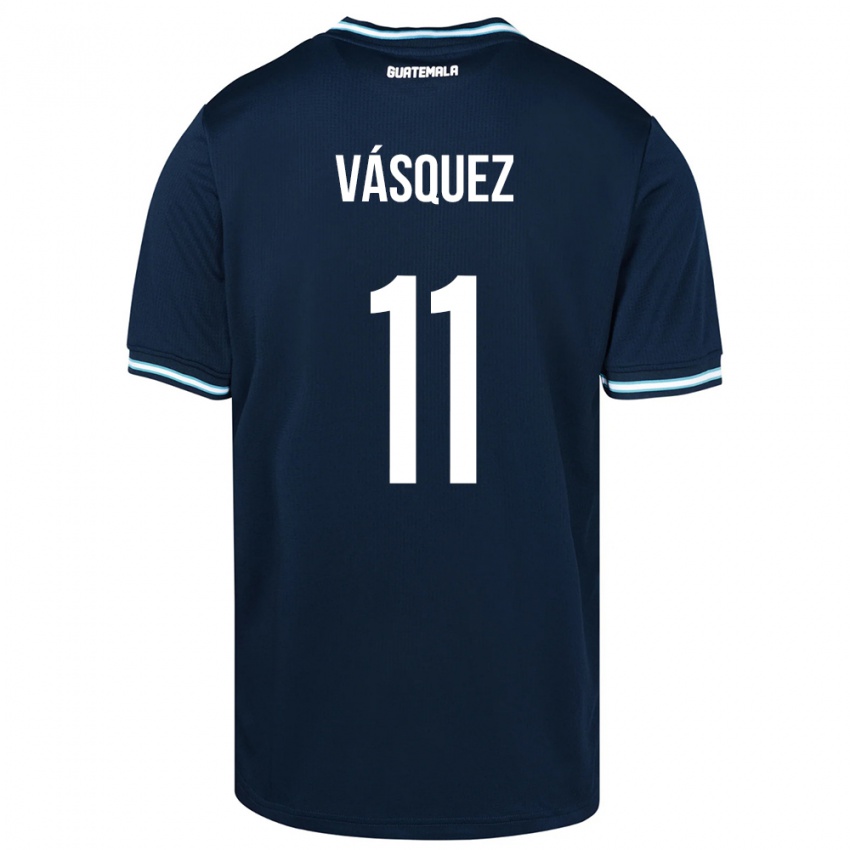 Mænd Guatemala Gabino Vásquez #11 Blå Udebane Spillertrøjer 24-26 Trøje T-Shirt