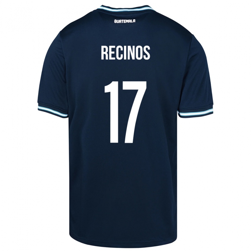Mænd Guatemala Antony Recinos #17 Blå Udebane Spillertrøjer 24-26 Trøje T-Shirt
