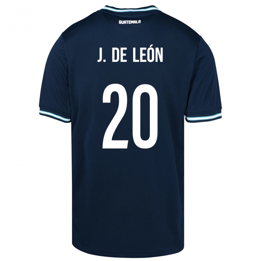 Mænd Guatemala Jorge De León #20 Blå Udebane Spillertrøjer 24-26 Trøje T-Shirt