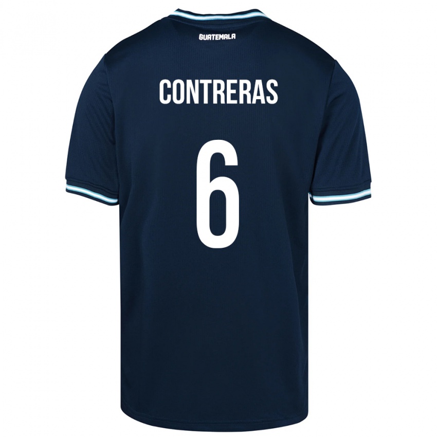 Mænd Guatemala María Contreras #6 Blå Udebane Spillertrøjer 24-26 Trøje T-Shirt