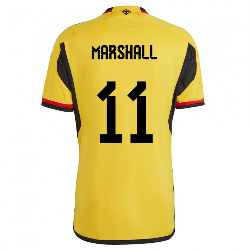 Mænd Nordirland Callum Marshall #11 Hvid Udebane Spillertrøjer 24-26 Trøje T-Shirt