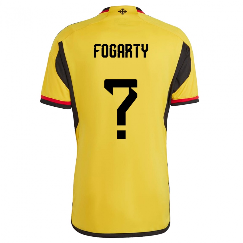 Mænd Nordirland Tom Fogarty #0 Hvid Udebane Spillertrøjer 24-26 Trøje T-Shirt