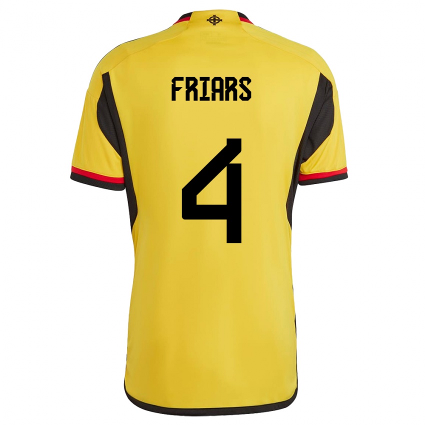 Mænd Nordirland Alfie Friars #4 Hvid Udebane Spillertrøjer 24-26 Trøje T-Shirt