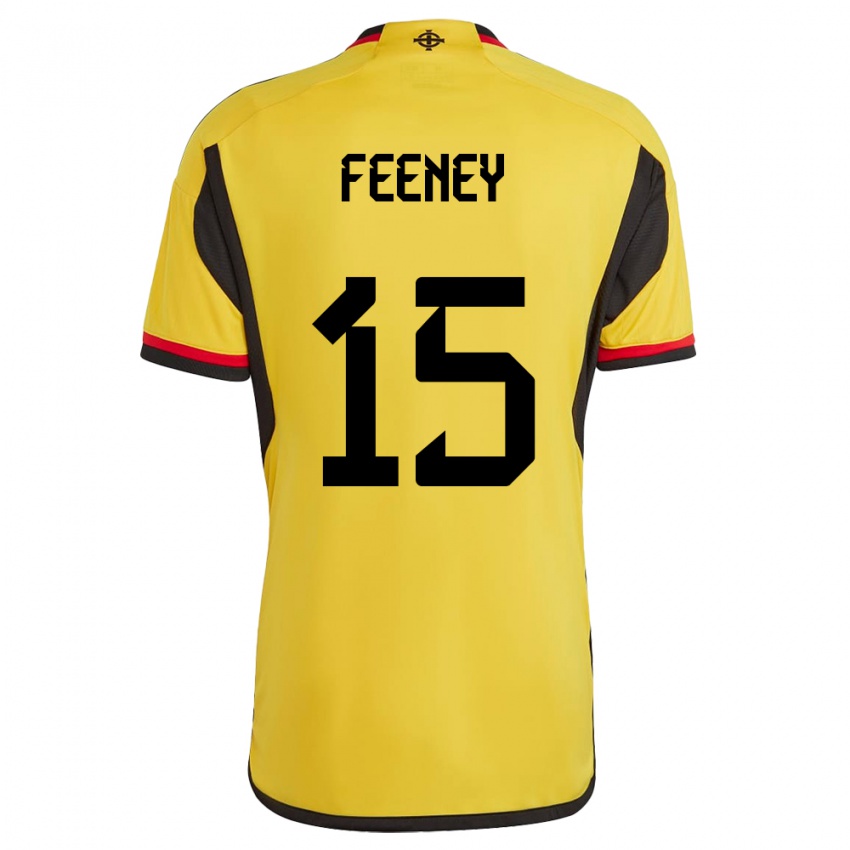 Mænd Nordirland George Feeney #15 Hvid Udebane Spillertrøjer 24-26 Trøje T-Shirt