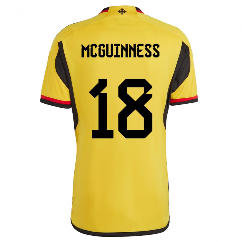 Mænd Nordirland Caitlin Mcguinness #18 Hvid Udebane Spillertrøjer 24-26 Trøje T-Shirt