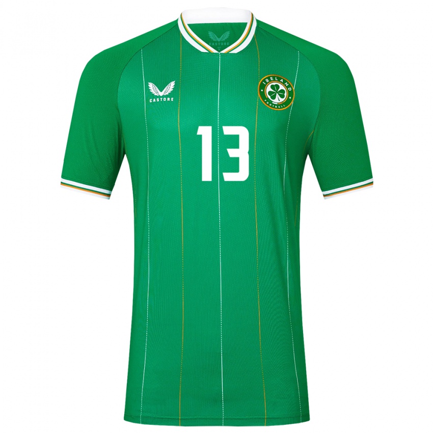 Kvinder Irland James Golding #13 Grøn Hjemmebane Spillertrøjer 24-26 Trøje T-Shirt
