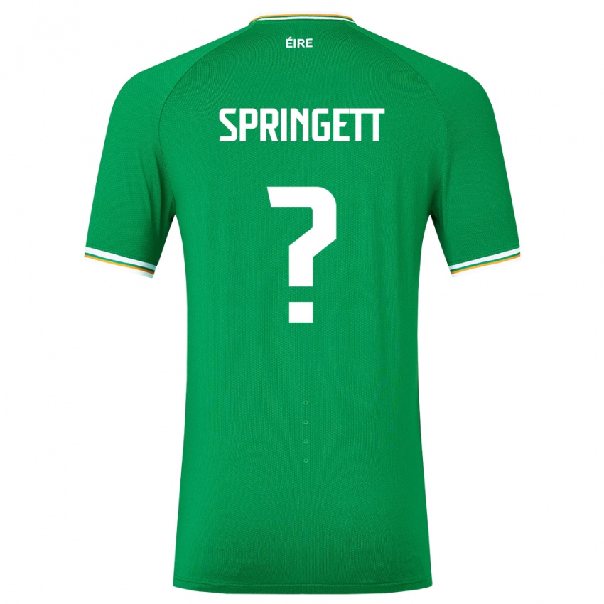 Kvinder Irland Tony Springett #0 Grøn Hjemmebane Spillertrøjer 24-26 Trøje T-Shirt