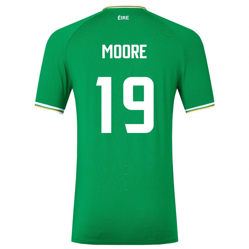 Kvinder Irland Sean Moore #19 Grøn Hjemmebane Spillertrøjer 24-26 Trøje T-Shirt