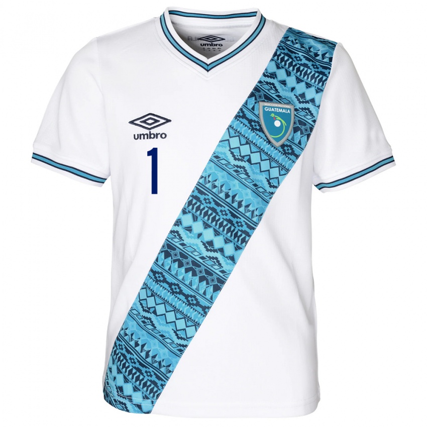 Kvinder Guatemala Alexia Estrada #1 Hvid Hjemmebane Spillertrøjer 24-26 Trøje T-Shirt