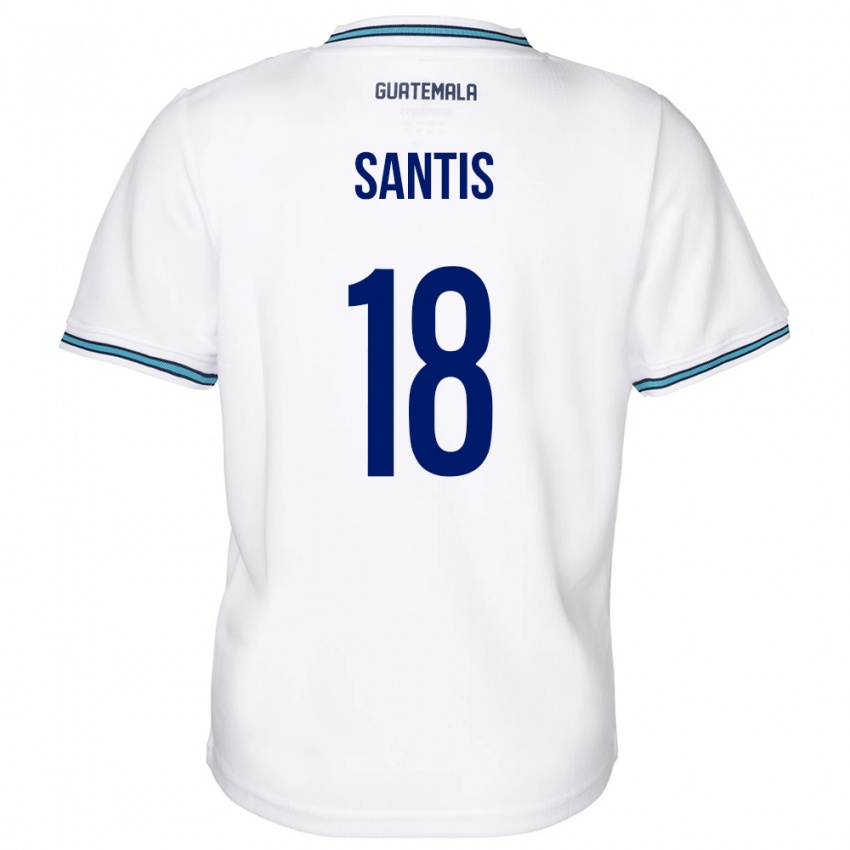Kvinder Guatemala Óscar Santis #18 Hvid Hjemmebane Spillertrøjer 24-26 Trøje T-Shirt