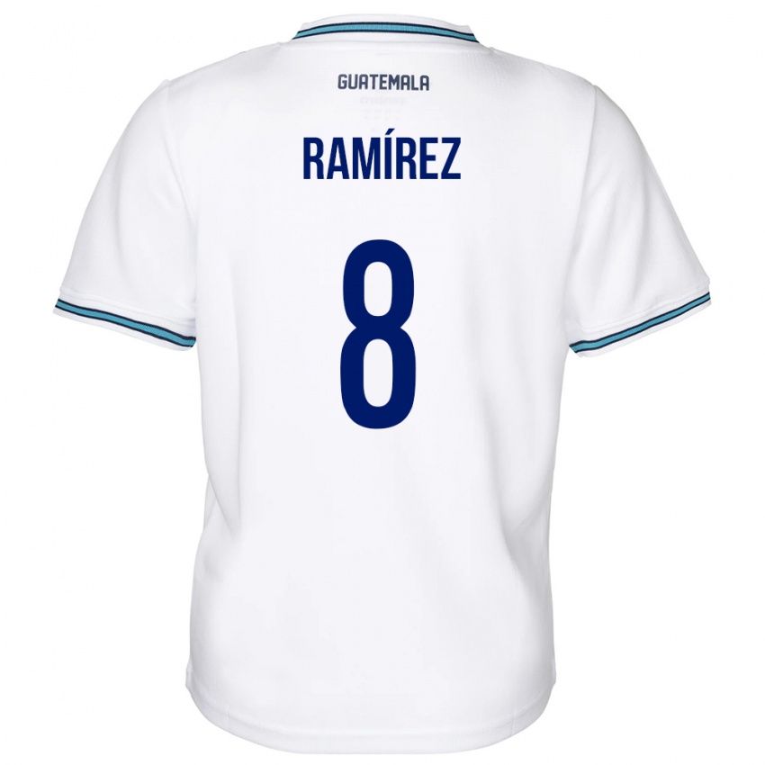 Kvinder Guatemala Dennis Ramírez #8 Hvid Hjemmebane Spillertrøjer 24-26 Trøje T-Shirt