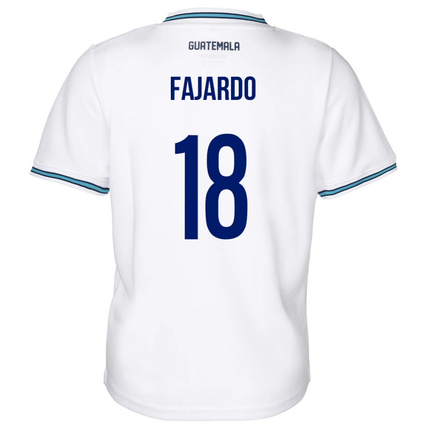 Kvinder Guatemala William Fajardo #18 Hvid Hjemmebane Spillertrøjer 24-26 Trøje T-Shirt