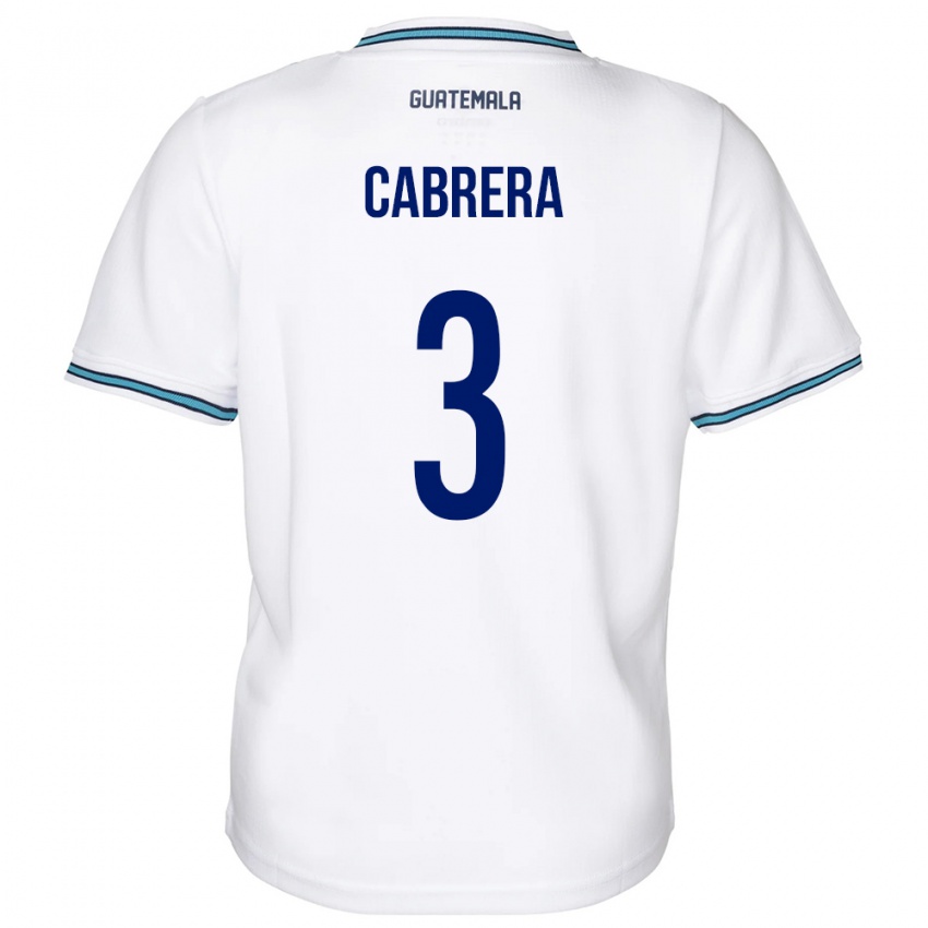 Kvinder Guatemala Gabriel Cabrera #3 Hvid Hjemmebane Spillertrøjer 24-26 Trøje T-Shirt