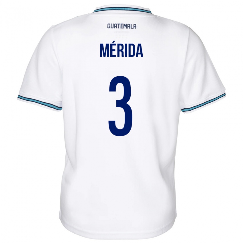 Kvinder Guatemala Daniel Mérida #3 Hvid Hjemmebane Spillertrøjer 24-26 Trøje T-Shirt