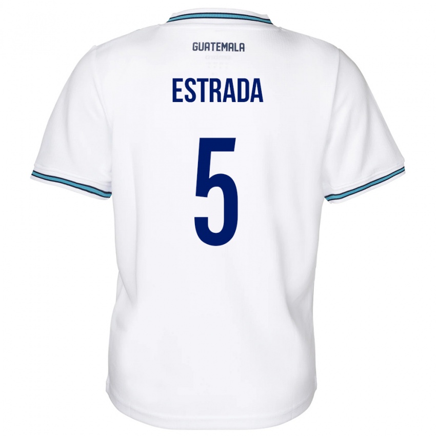 Kvinder Guatemala Elizabeth Estrada #5 Hvid Hjemmebane Spillertrøjer 24-26 Trøje T-Shirt
