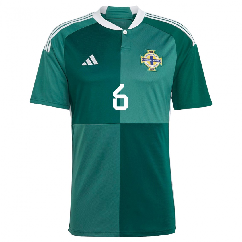 Kvinder Nordirland Charlie Mccann #6 Grøn Hjemmebane Spillertrøjer 24-26 Trøje T-Shirt