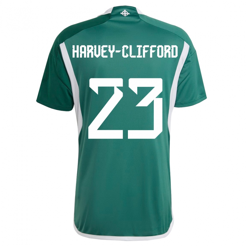 Kvinder Nordirland Maddy Harvey-Clifford #23 Grøn Hjemmebane Spillertrøjer 24-26 Trøje T-Shirt