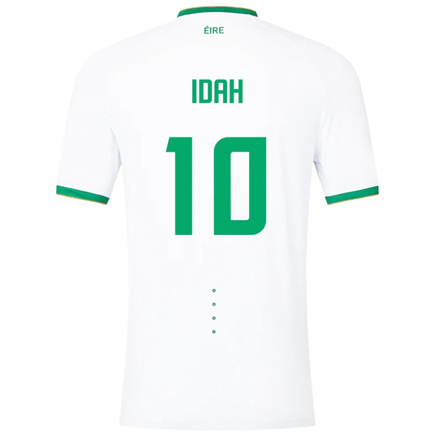 Kvinder Irland Adam Idah #10 Hvid Udebane Spillertrøjer 24-26 Trøje T-Shirt