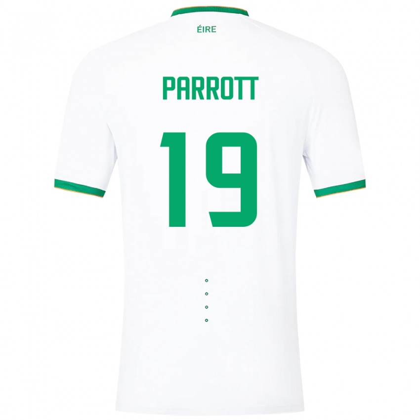 Kvinder Irland Troy Parrott #19 Hvid Udebane Spillertrøjer 24-26 Trøje T-Shirt