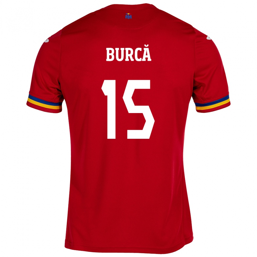 Kvinder Rumænien Andrei Burcă #15 Rød Udebane Spillertrøjer 24-26 Trøje T-Shirt
