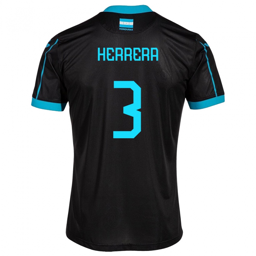 Kvinder Honduras David Herrera #3 Sort Udebane Spillertrøjer 24-26 Trøje T-Shirt