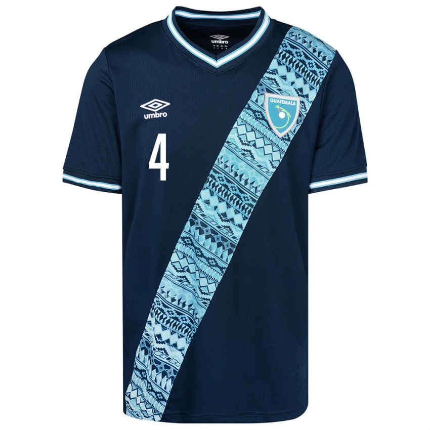 Kvinder Guatemala Michelle Ruano #4 Blå Udebane Spillertrøjer 24-26 Trøje T-Shirt