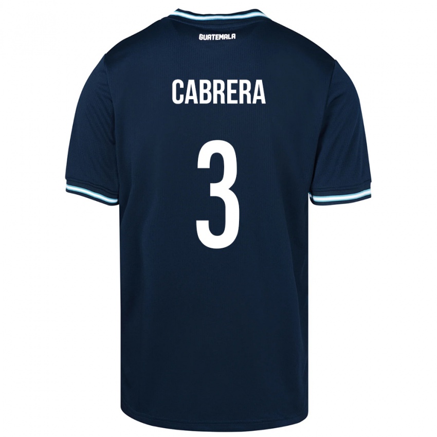 Kvinder Guatemala Gabriel Cabrera #3 Blå Udebane Spillertrøjer 24-26 Trøje T-Shirt