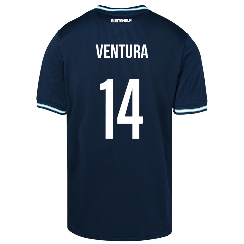 Kvinder Guatemala Madelyn Ventura #14 Blå Udebane Spillertrøjer 24-26 Trøje T-Shirt