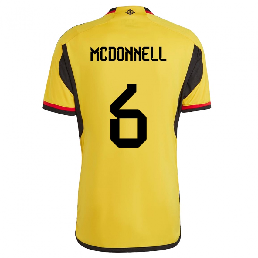 Kvinder Nordirland Jamie Mcdonnell #6 Hvid Udebane Spillertrøjer 24-26 Trøje T-Shirt