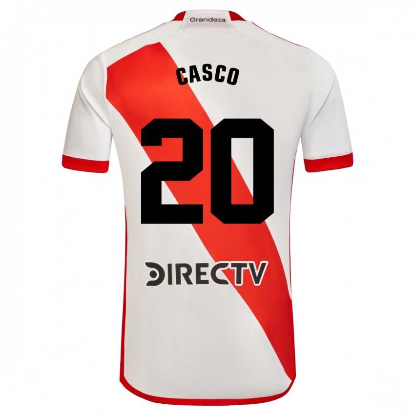 Børn Milton Casco #20 Hvid Rød Hjemmebane Spillertrøjer 2023/24 Trøje T-Shirt