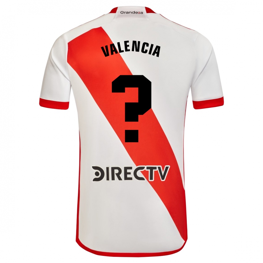Børn Oswaldo Valencia #0 Hvid Rød Hjemmebane Spillertrøjer 2023/24 Trøje T-Shirt