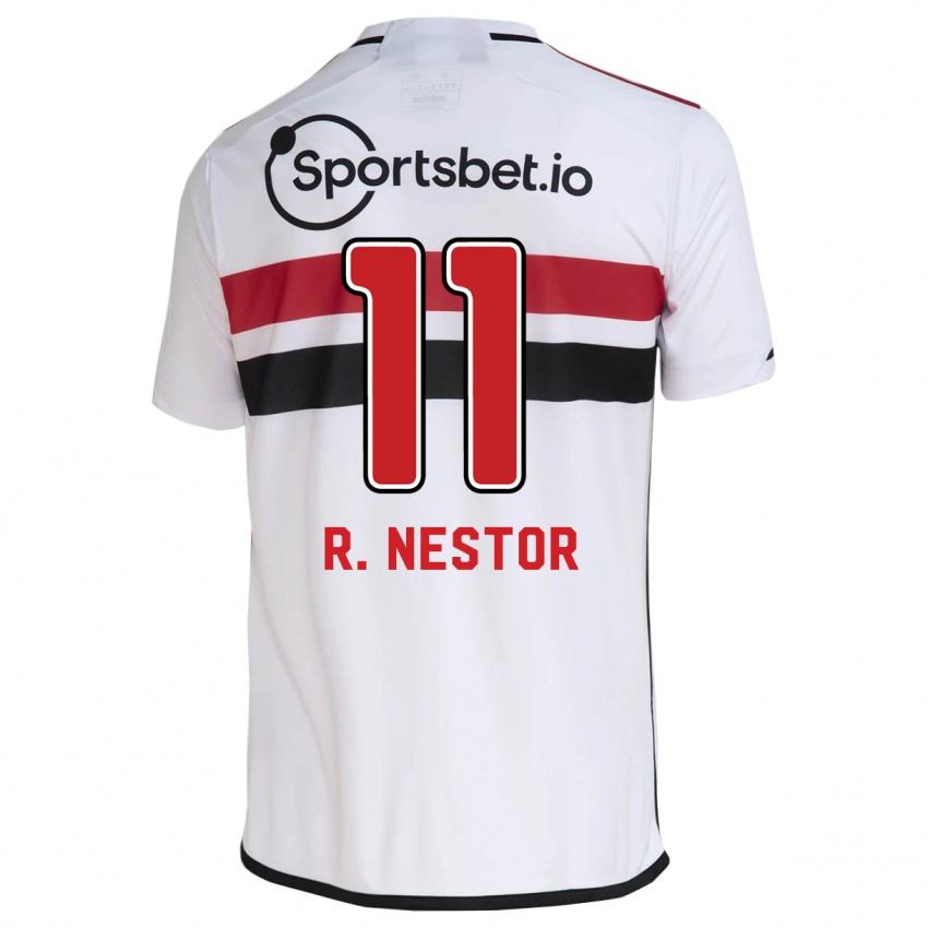 Børn Rodrigo Nestor #11 Hvid Hjemmebane Spillertrøjer 2023/24 Trøje T-Shirt