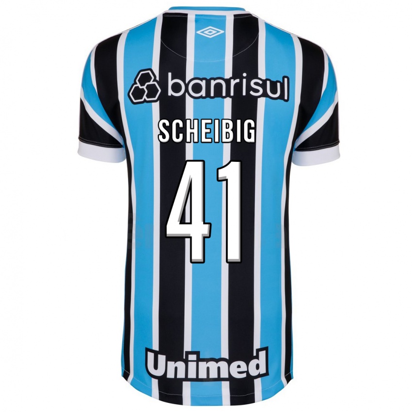 Børn Felipe Scheibig #41 Blå Hjemmebane Spillertrøjer 2023/24 Trøje T-Shirt