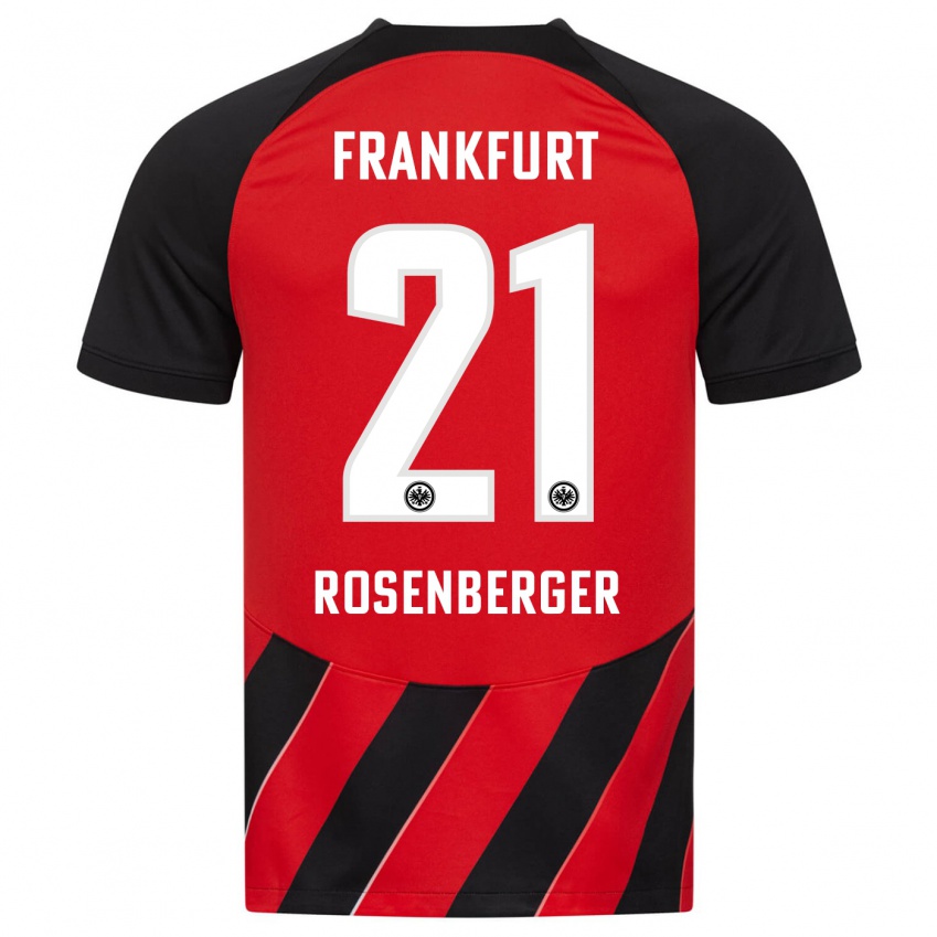 Børn Robin Rosenberger #21 Rød Sort Hjemmebane Spillertrøjer 2023/24 Trøje T-Shirt