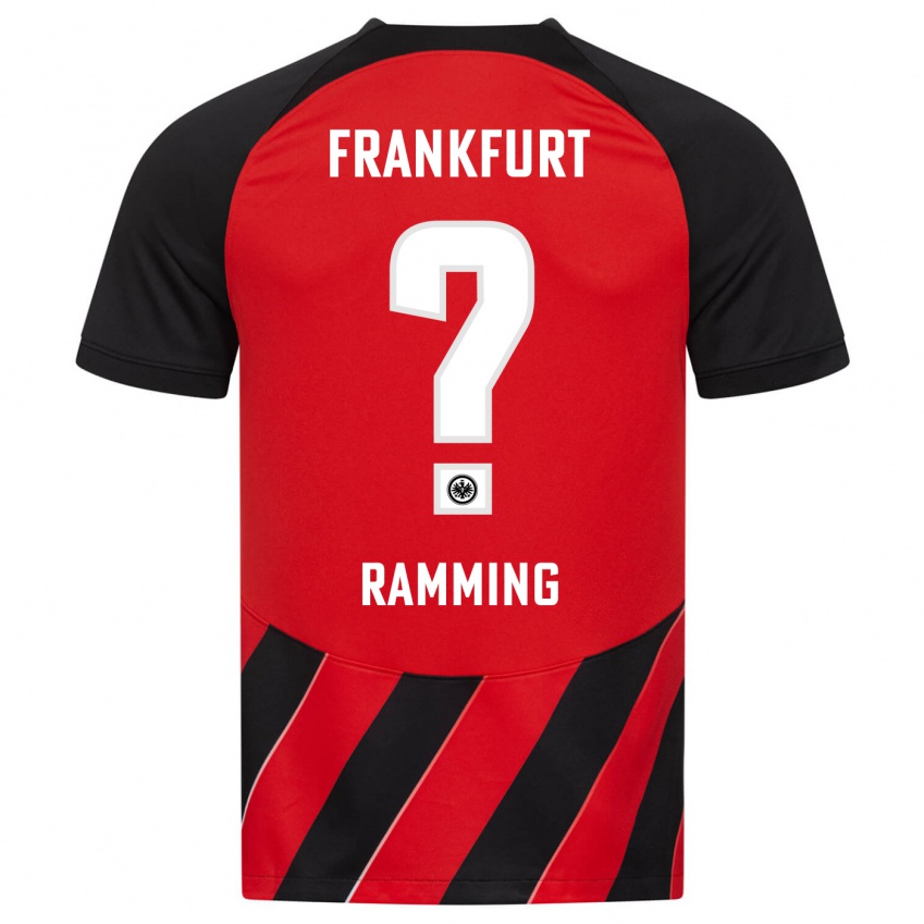 Børn Nils Ramming #0 Rød Sort Hjemmebane Spillertrøjer 2023/24 Trøje T-Shirt