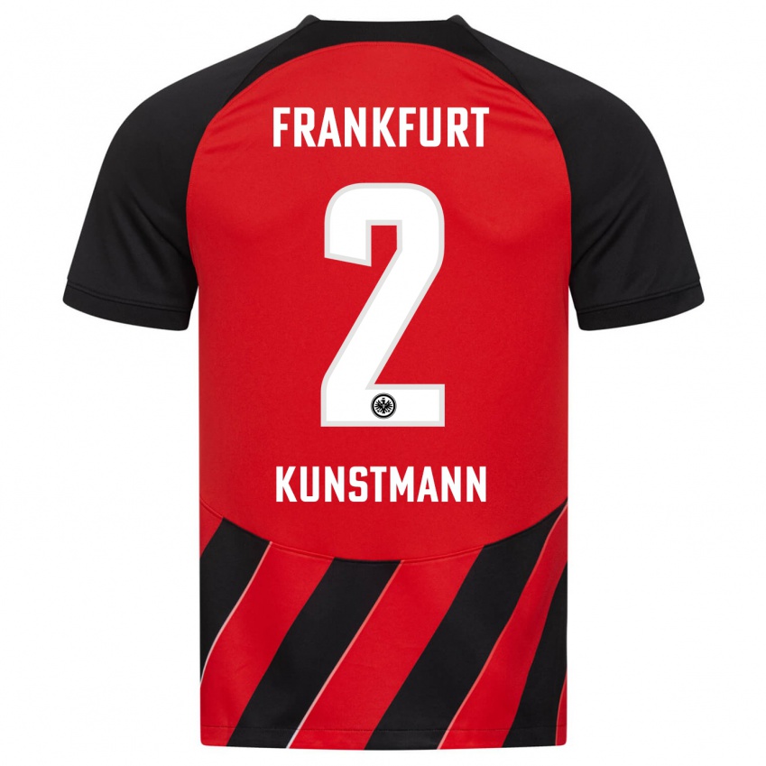 Børn Kelvin Kunstmann #2 Rød Sort Hjemmebane Spillertrøjer 2023/24 Trøje T-Shirt