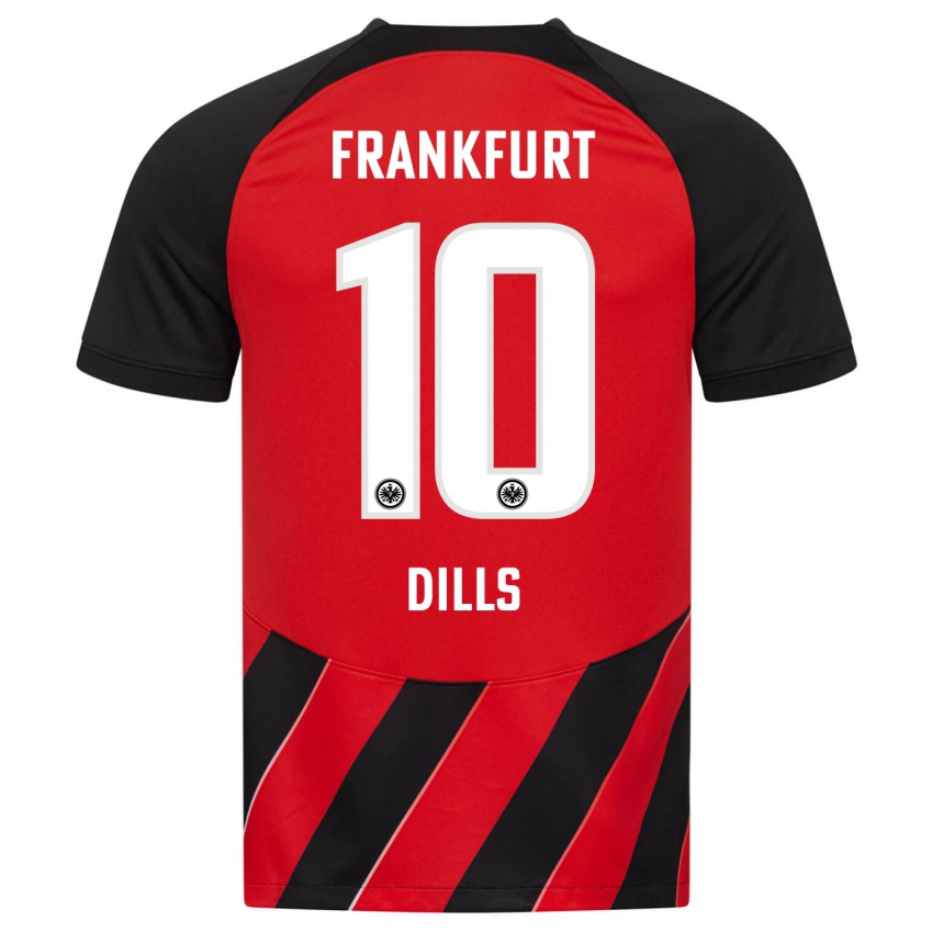Børn Marvin Dills #10 Rød Sort Hjemmebane Spillertrøjer 2023/24 Trøje T-Shirt