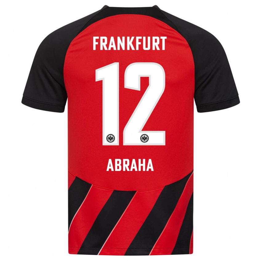 Børn Natnael Abraha #12 Rød Sort Hjemmebane Spillertrøjer 2023/24 Trøje T-Shirt