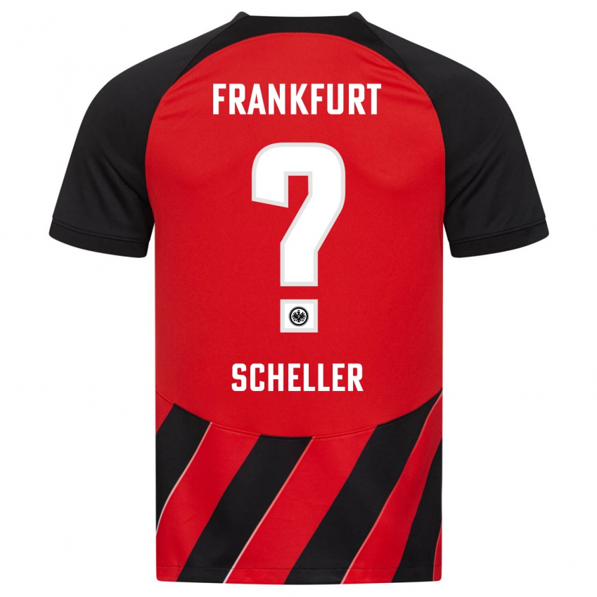 Børn Niklas Scheller #0 Rød Sort Hjemmebane Spillertrøjer 2023/24 Trøje T-Shirt