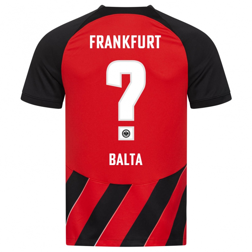 Børn Sahin Balta #0 Rød Sort Hjemmebane Spillertrøjer 2023/24 Trøje T-Shirt