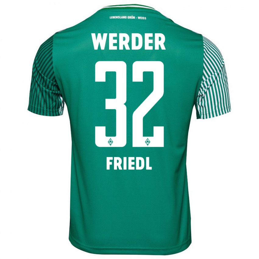 Børn Marco Friedl #32 Grøn Hjemmebane Spillertrøjer 2023/24 Trøje T-Shirt