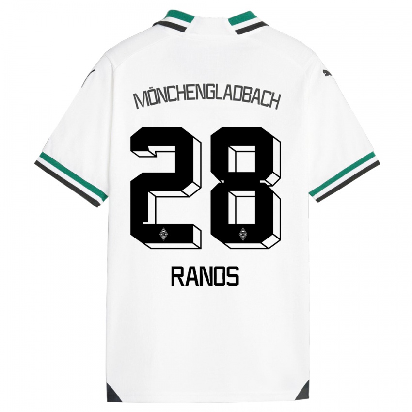 Børn Grant-Leon Ranos #28 Hvid Grøn Hjemmebane Spillertrøjer 2023/24 Trøje T-Shirt