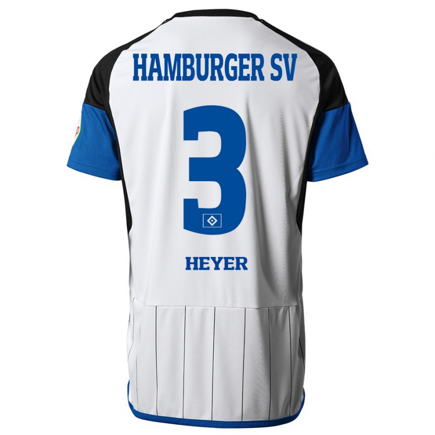 Børn Moritz Heyer #3 Hvid Hjemmebane Spillertrøjer 2023/24 Trøje T-Shirt