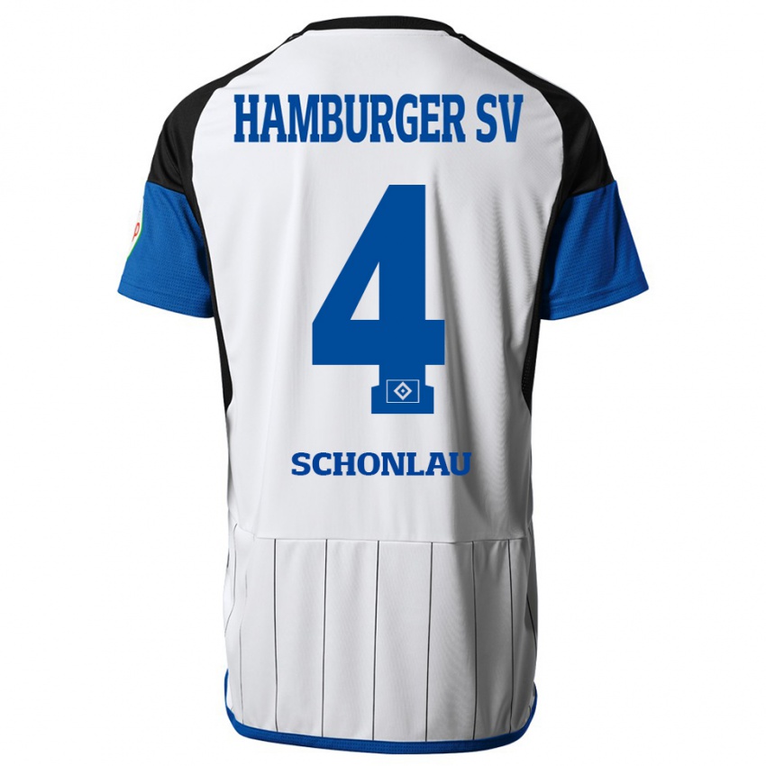 Børn Sebastian Schonlau #4 Hvid Hjemmebane Spillertrøjer 2023/24 Trøje T-Shirt