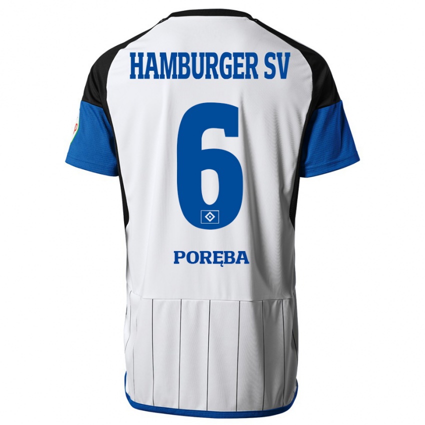 Børn Lukasz Poreba #6 Hvid Hjemmebane Spillertrøjer 2023/24 Trøje T-Shirt