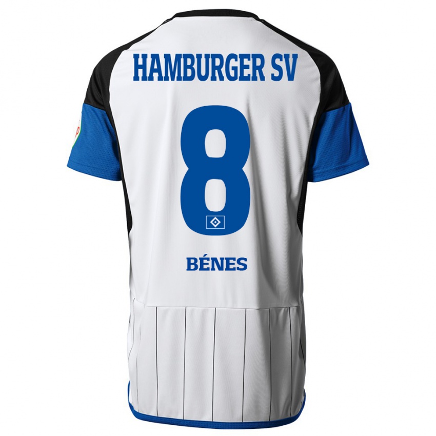 Børn László Bénes #8 Hvid Hjemmebane Spillertrøjer 2023/24 Trøje T-Shirt