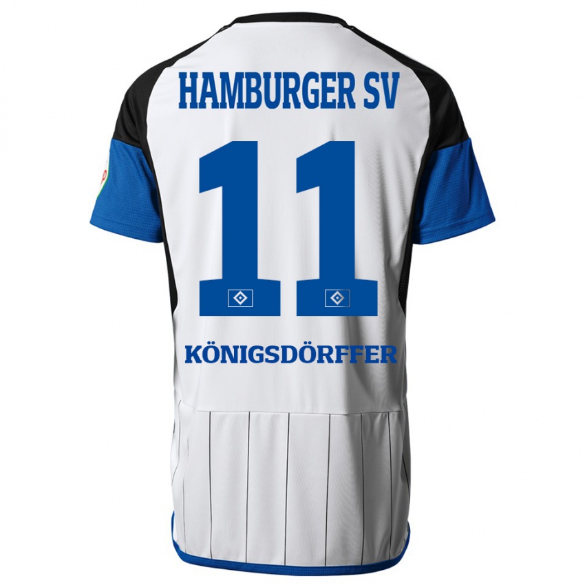 Børn Ransford Königsdörffer #11 Hvid Hjemmebane Spillertrøjer 2023/24 Trøje T-Shirt